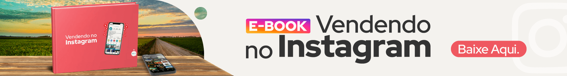 Banner para o e-book de vendas no Instagram